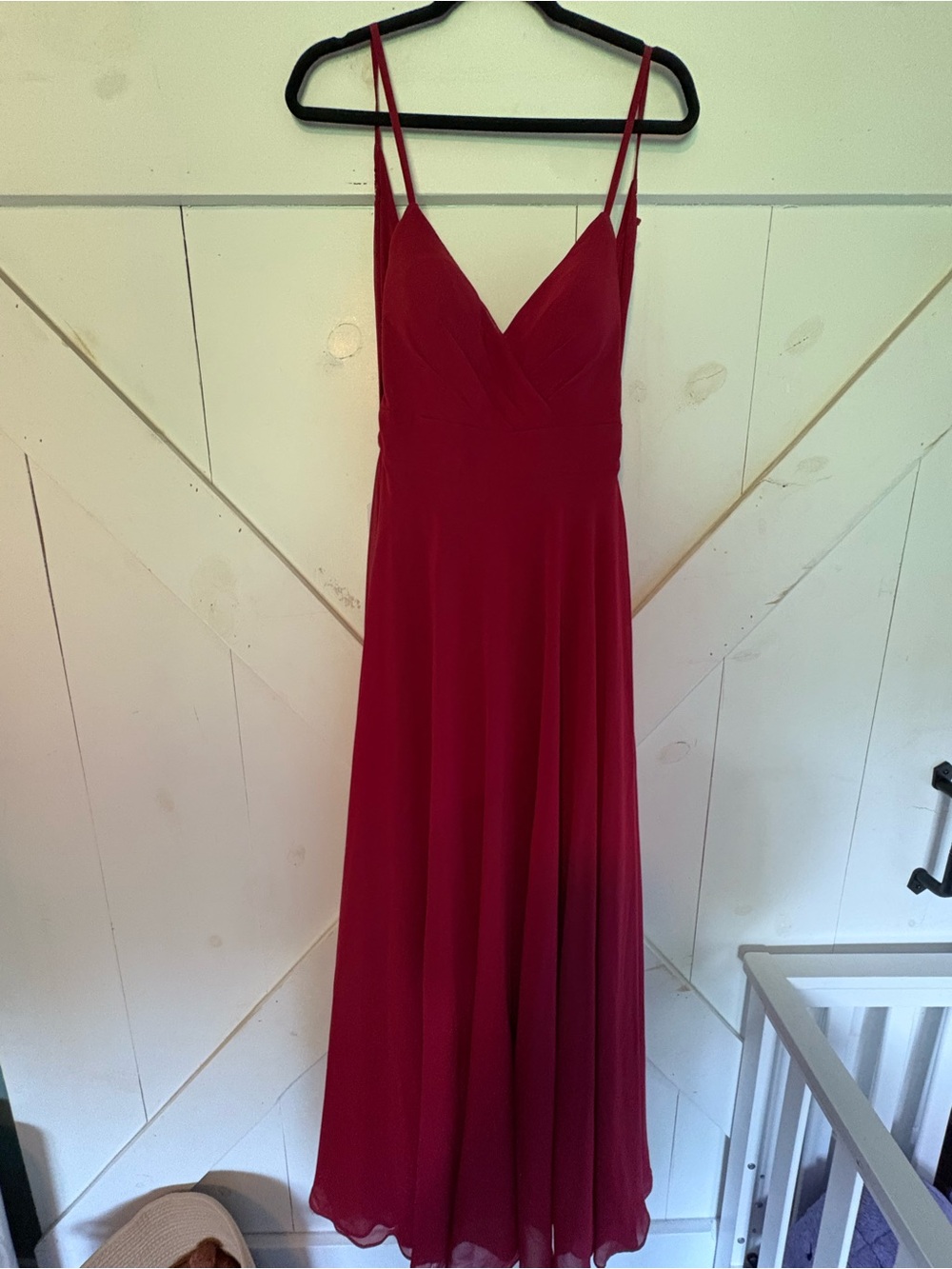 Azazie Burgundy Spaghetti Strap Maxi Dress